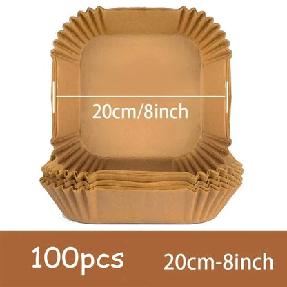 50Pcs Air Fryer Disposable Paper Non-Stick Airfryer Baking Papers Round Air-Fryer Paper Liners Paper Kitchen Accessories - 10