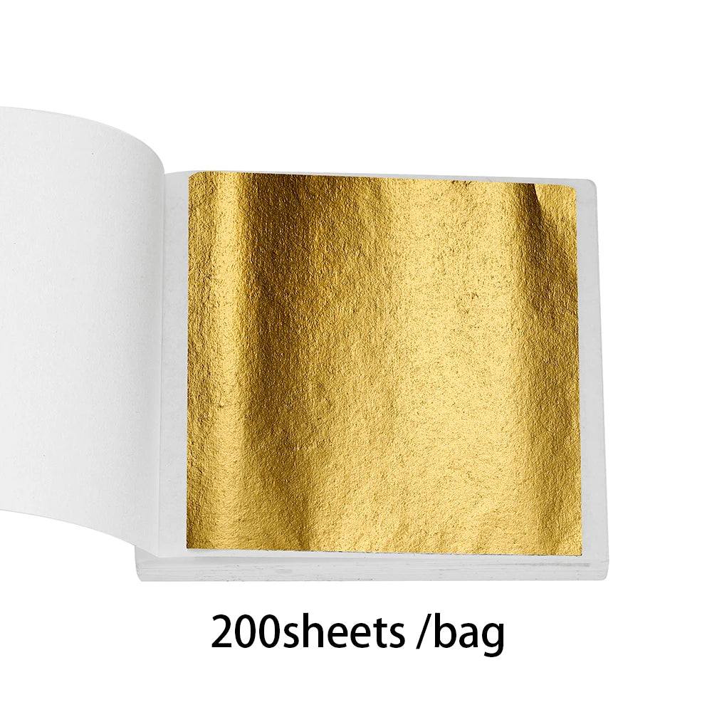 100-200sheets Imitation Gold Foil Paper Leaf Gilding DIY Epoxy Resin Mold Jewelry Making Filling Decorate Resin Crafts Tool -