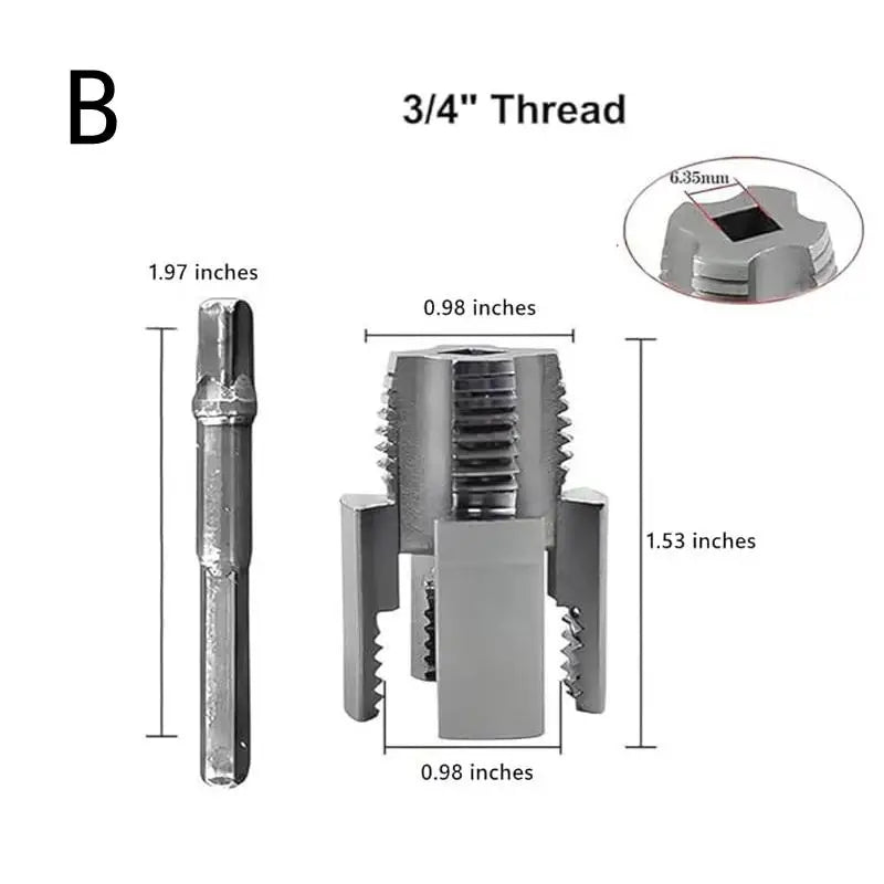 Pipe Thread Cutting Tool Integrated Internal & External Pipe Threading Tool Electric Drill Compatible PVC Pipe Threader Kit -