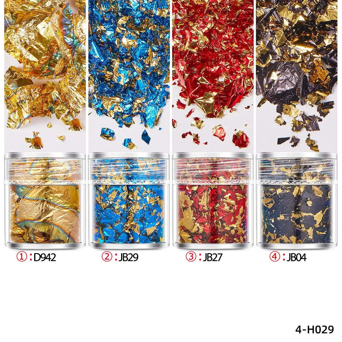 4Bottles/Set Gold Foil Leaf Flake Craft For Epoxy Resin Mold Jewelry Making Decoration Gold Foil Paper Nail Art Glitter Suppl