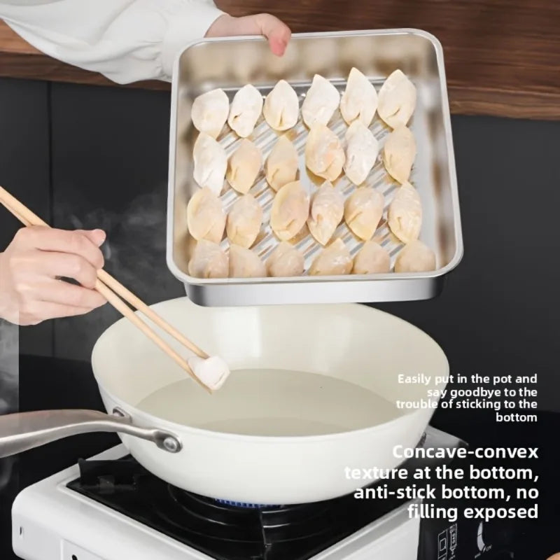 Pro Stainless Baking Trays! 3pcs with Lids - Non-Stick & Easy-Clean. Perfect for Roasting Veggies/Meats. Home & Restaurant Gr