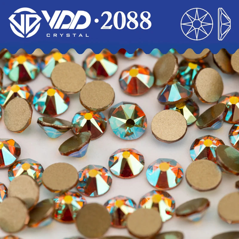 VDD SS16-SS30 High Quality AAAAA 2088 Rhinestones Crystal Flatback 8 Big 8 Small 16cut Stones For DIY Crafts Nail Art Decorat