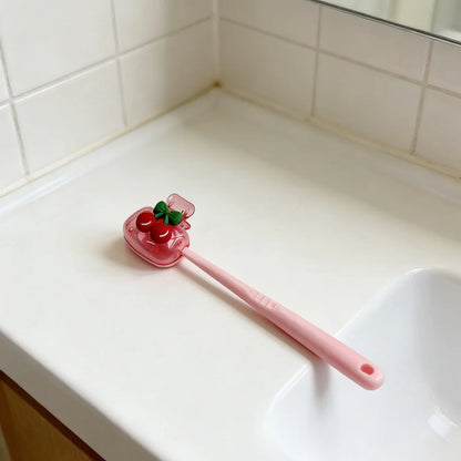 Cute Cherry Design Toothbrush Holder, Cherry Pattern, Protects Toothbrush Head, Features Dual Holes for Drainage and Ventilat