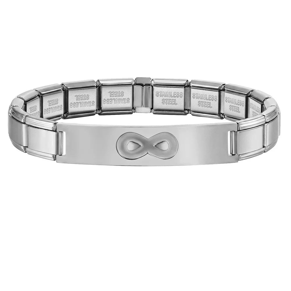 For Women Men Italian Charm Link 9mm Width Silver Gold Color Stainless Steel Bracelets on Hand DIY Making Jewelry - 5