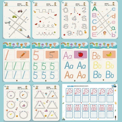 Magical Tracing Workbook Educational Montessori Books for Children Pen Control Training Reusable Calligraphy Copybook for Kid