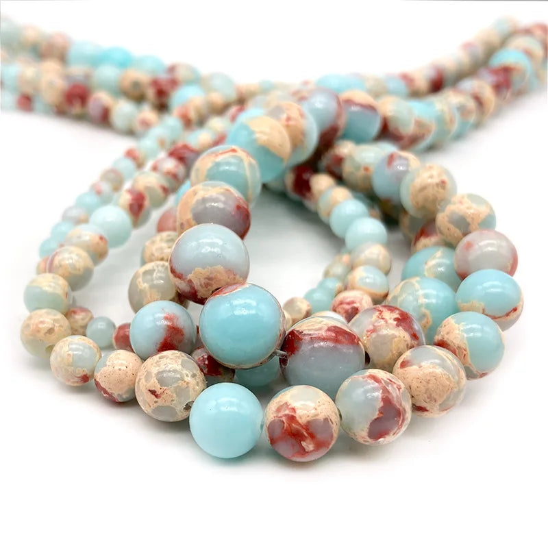 4 6 8 10mm Natural Stone Beads Amethyst Amazonite Agates Jades Loose Round Beads for Jewelry Making Bracelet Necklace DIY