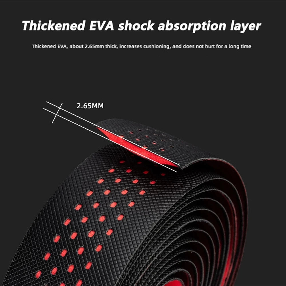 1pair Perforated Breathable Handlebar Tapes Non-slip Road Bike Bar Tape EVA/PU Soft Anti-Vibration Wrap Tape Durable Bar Bart