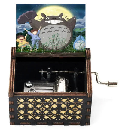 2025 HOT NEW GOOD toy Wooden painted music box, Totoro music gift, ornament, light luxury wooden hand cranked music box - I