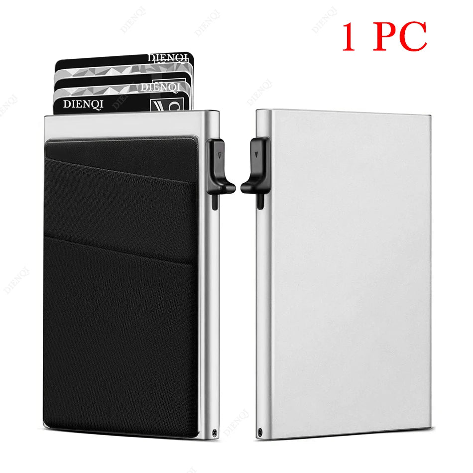 Anti-theft Cards Protectors Card Holder Minimalist Smart Wallet RFID Protection Aluminum Metal Box Cardholder Case Porte Cart