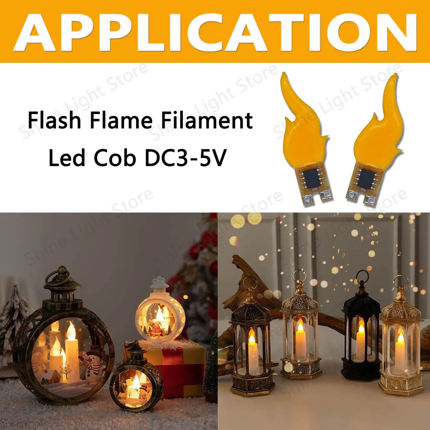 DC3-5V Led Cob Flash Candles Edison Flame LED Filament Diode Birthday Party Decoration Light Bulb Accessories Candle Light DI