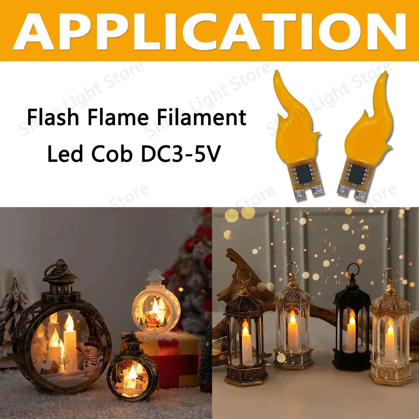 DC3-5V Led Cob Flash Candles Edison Flame LED Filament Diode Birthday Party Decoration Light Bulb Accessories Candle Light DI