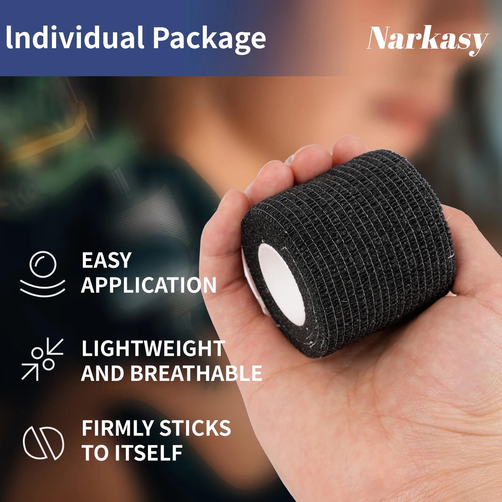 3/6/12/24/48 PCS Tattoo Grip Cover Wrap Disposable Black Bandage For Tattoo Grip Bandage Machine Tape Tube Accessories