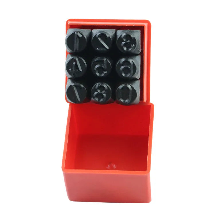 2/2.5/3/4/5/6mm Number Stamp Alloy Steel Stamp Kit With Storage Box Punch Metal Leather Craft DIY Jewelry Gold Silver LOGO St