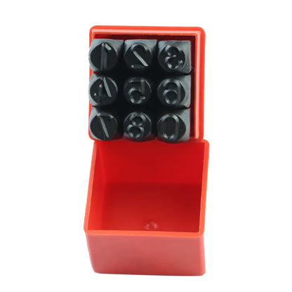 2/2.5/3/4/5/6mm Number Stamp Alloy Steel Stamp Kit With Storage Box Punch Metal Leather Craft DIY Jewelry Gold Silver LOGO St