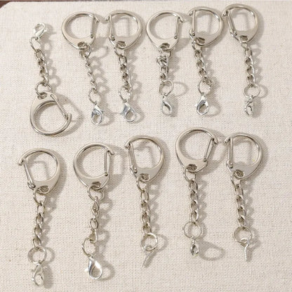 C Shaped Clasps Key Ring Lobster Clasp Keychains Connector Hook For DIY Jewelry Making Finding Key Chain Accessories