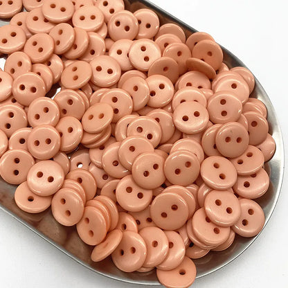 50pcs 11.5mm Colours Double Eye Bread Button Round Resin Sewing Buttons Diy Scrapbooking Multicolour - 04