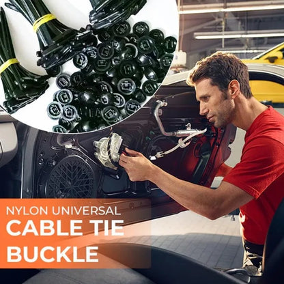 Nylon Cable Tie Buckle Heavy Duty Zip Ties with Pin Button Universal Self-locking Zip Ties Tool Car Daily Repair Fastening St