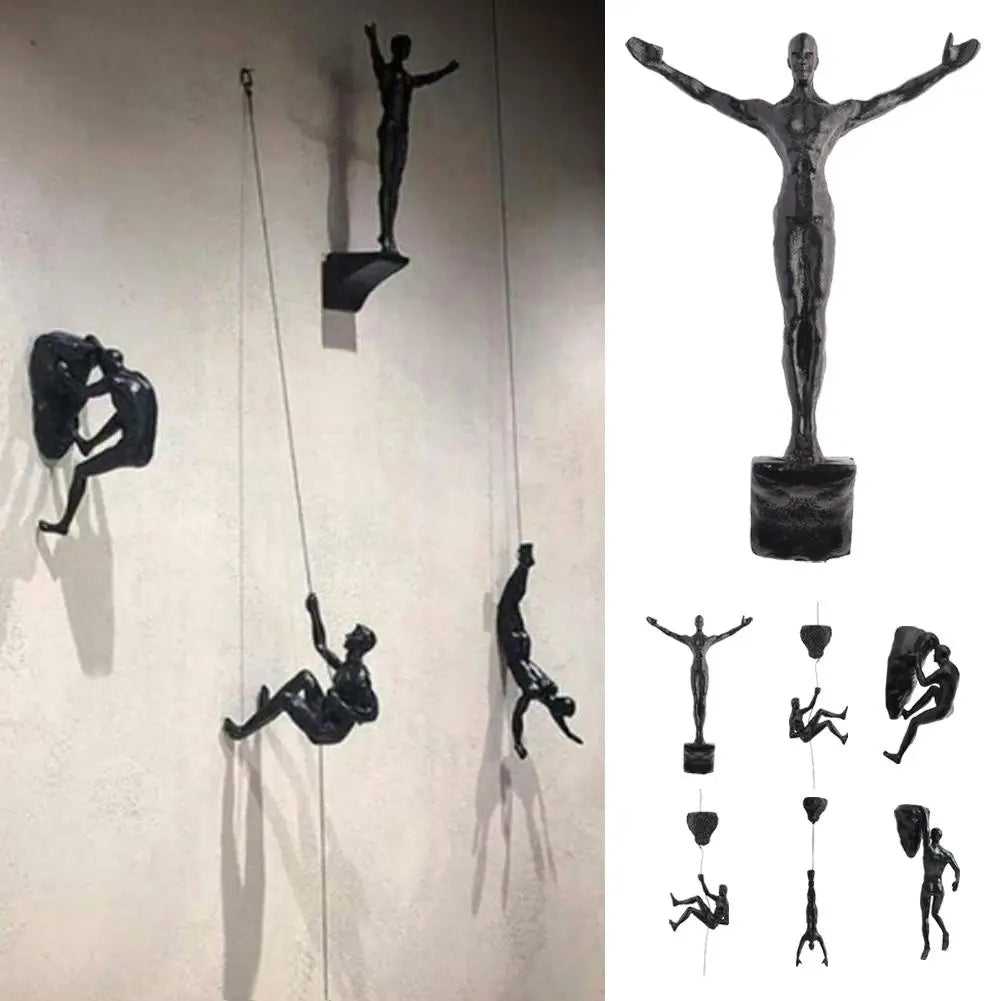 Climbing Athlete Man Art Sports Wall Hanging Ornaments Home Figures Miniatures Rock Climbing Man Resin Sculptures Statue ﻿