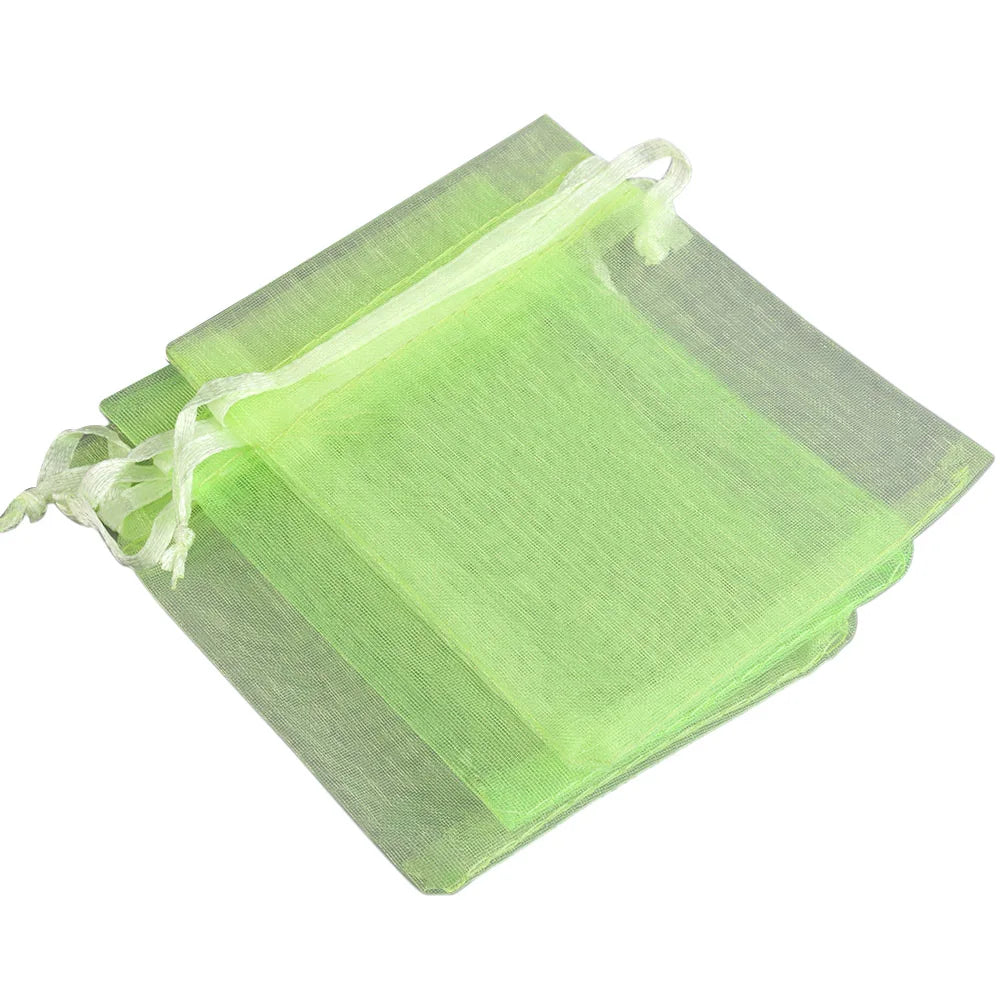 50/100pcs/lot Organza Gift Bag For Jewelry 24 Colors Drawstring Pouches For Wedding Christmas Candy Gift Bags Jewelry Packing