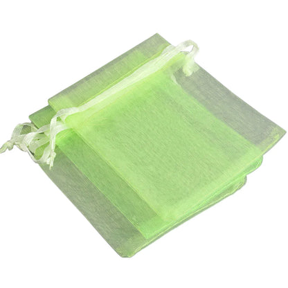 50/100pcs/lot Organza Gift Bag For Jewelry 24 Colors Drawstring Pouches For Wedding Christmas Candy Gift Bags Jewelry Packing