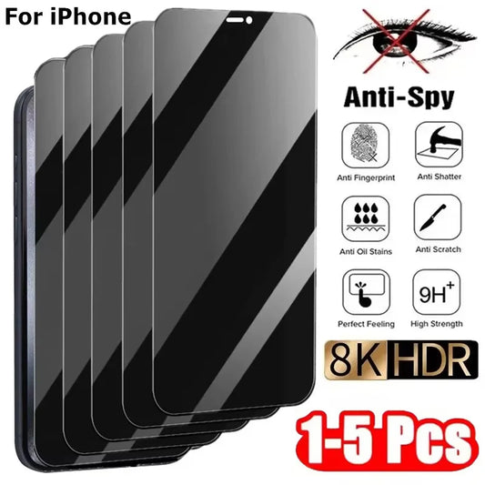 Privacy Screen Protector For iPhone 16 13 15 18 11 12 14 17 Pro Max Air 16e Anti-spy Glass For iPhone 13 12 Mini 7 8 Plus SE 