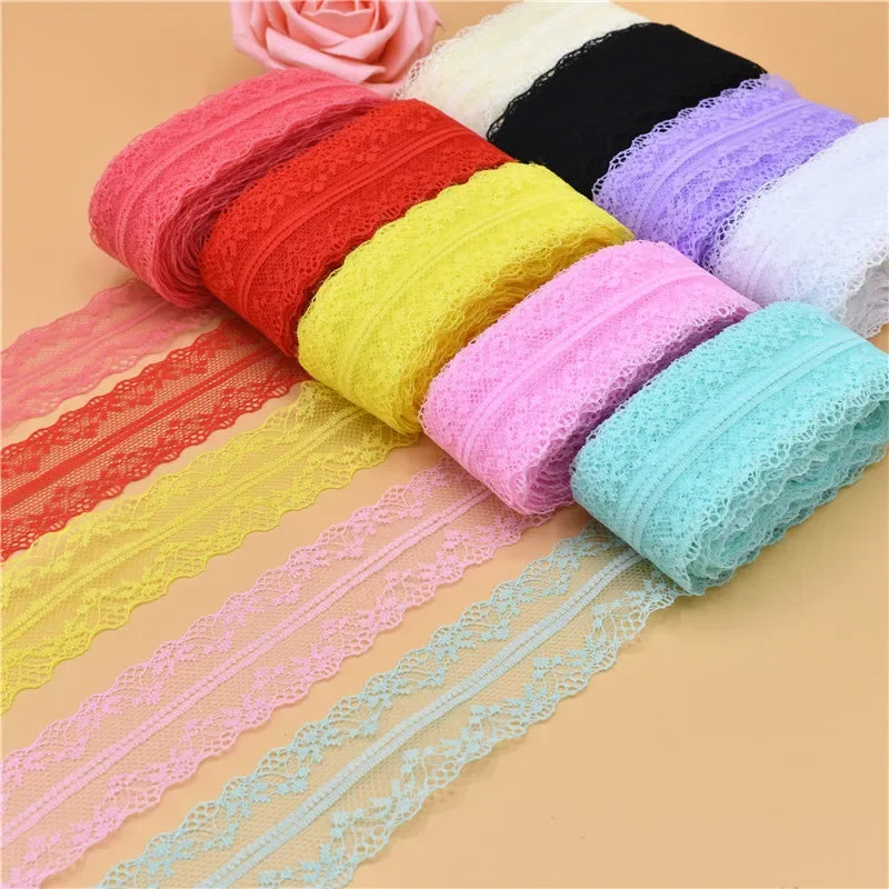 10Yards Lace Ribbon 40mm Wide White African Lace Fabric for Sewing Clothes Embroidered Lace for Crafts Trim Underwear Diy Tul