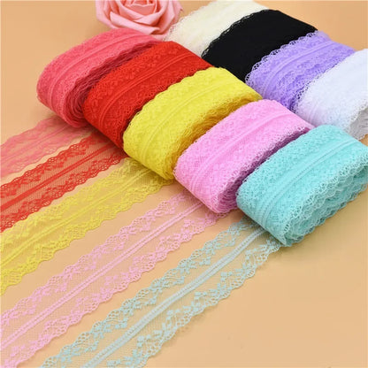 10Yards Lace Ribbon 40mm Wide White African Lace Fabric for Sewing Clothes Embroidered Lace for Crafts Trim Underwear Diy Tul