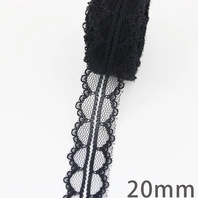 (10 yards/roll) Black lace fabric ribbon Webbing Decoration Lovely gift packing Material - 23