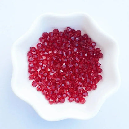 100PCS 4MM Shiny Faceted Austria Crystal Beads Bicone Beads Loose Spacer Beads for Jewelry Making DIY Bracelet Necklace Penda