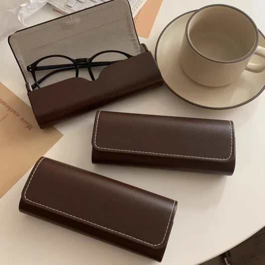 Vintage Coffee Eyeglass Case - Lightweight Portable Glasses Holder, Ideal for Travel and Everyday Use, Travel Accessory