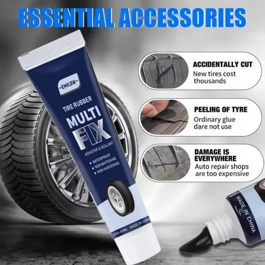Universal Tire Repair Glue, Tire Sealant, Car Tire Repair Gel Tire Repair Gel Rubber Adhesive Not Corrosive Tire Scratches Cr