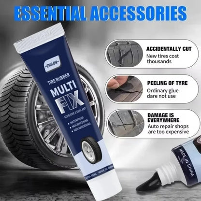 Universal Tire Repair Glue, Tire Sealant, Car Tire Repair Gel Tire Repair Gel Rubber Adhesive Not Corrosive Tire Scratches Cr