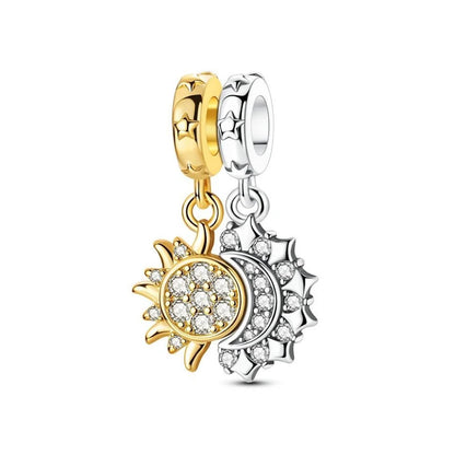 925 Sterling Silver Charms Fit Original Bracelets Star Moon Sun Spaceman Pendant Beads DIY Women Necklaces Jewelry - 38