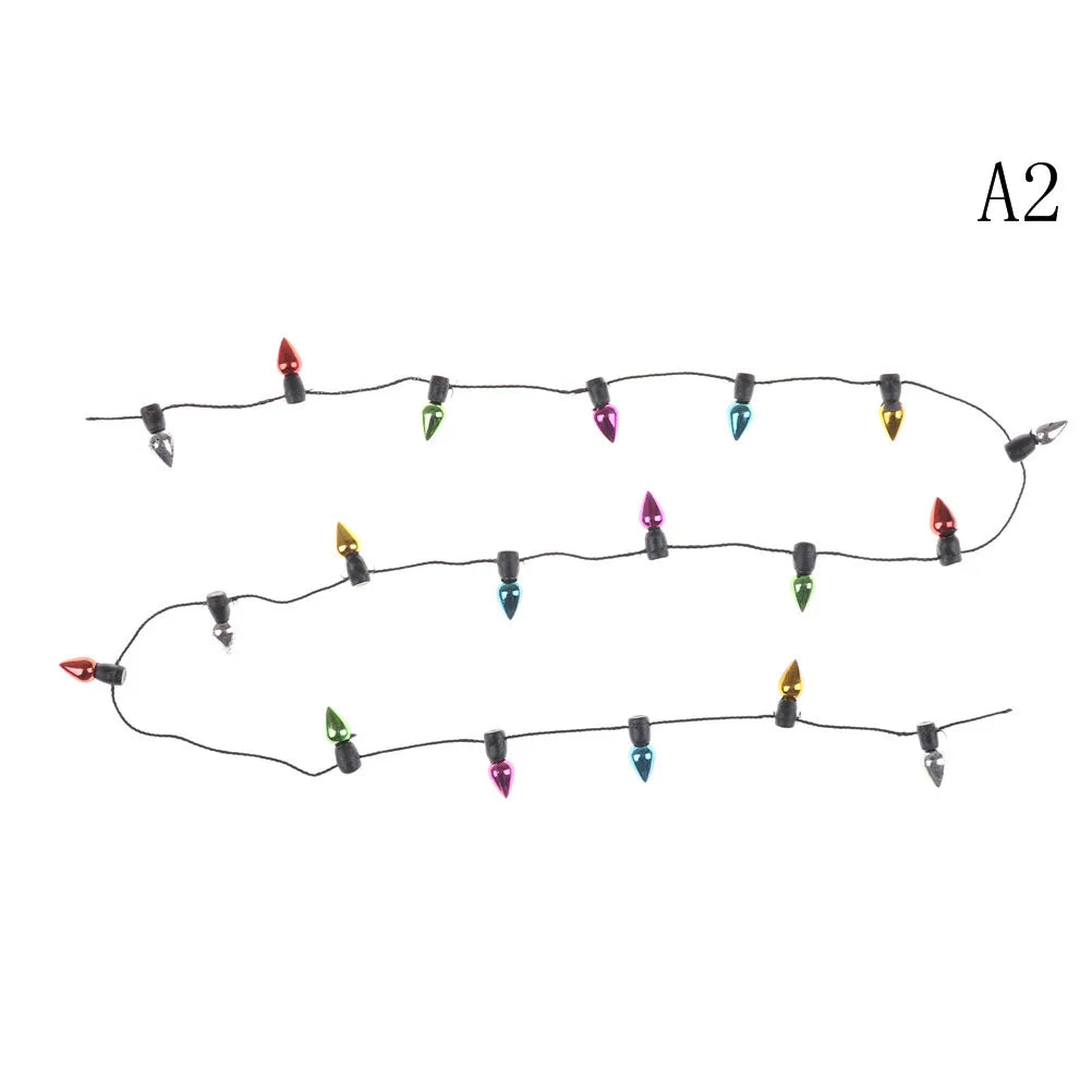 1m/0.5m Multi-coloured Dollhouse Miniature A String plastic Christmas light DIY Dollhouse Miniature Mini Furniture String Lig
