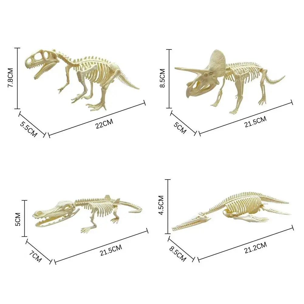 DIY Assembly Dinosaur Fossil Skeleton Mosasaurus Tyrannosaurus Action Figure Collection Creative Model Kid Toy