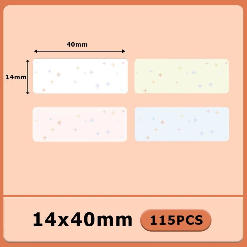 1Roll P12 P15 Thermal Label Sticker 12mm*40mm Tape Compatible Phomemo D30 Q30 Marklife P11 P50 L12 DELI Q2 Labeller - 14X40 P