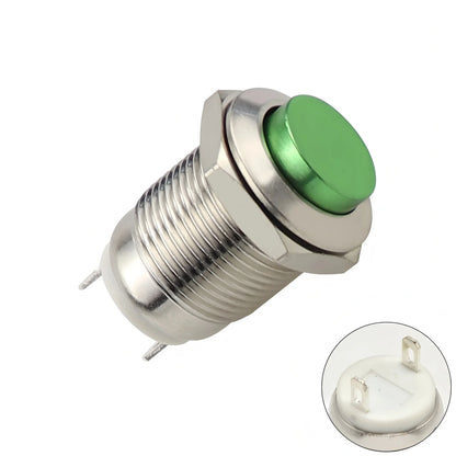12mm Metal Button Switch Waterproof 1NO 3A High Head Momentary Suitable for doorbells Car start horns Computer Automatic Rese