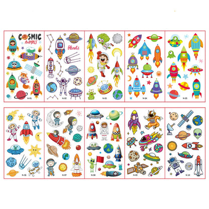 10 Sheets/Pack Kids Cartoon Unicorn Tattoo Sticker for Children's Arm Hands Body Cute Temporary Fake Tatoo - style 12