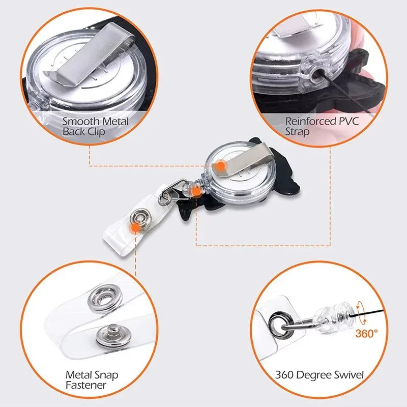Kawaii Gift Kitty Cat Retractable Badge Reel Sparkling card holder accessories With Keychain For Women Student office supplie