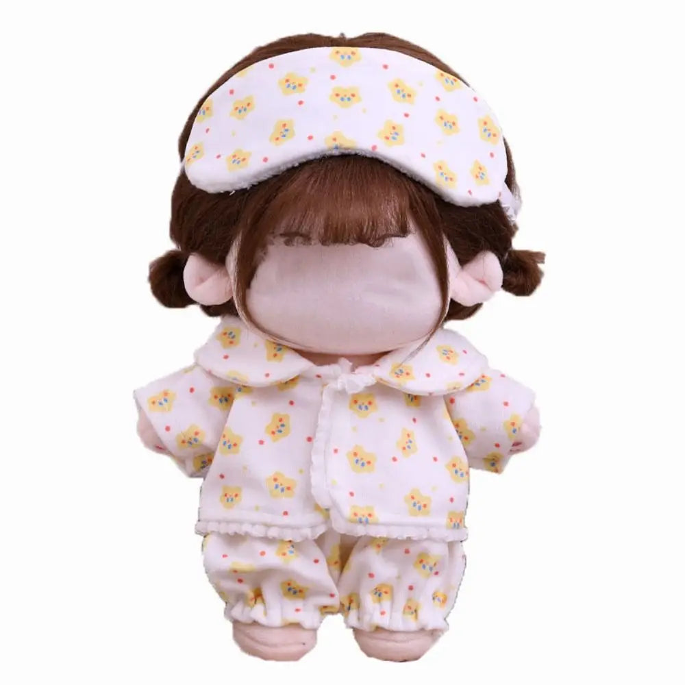 Shirt Shorts Doll Clothes Doll Accessories For 20cm Cotton Doll Pajamas Suit Photo Props Cartoon Mini Blouse Pants Set - yell