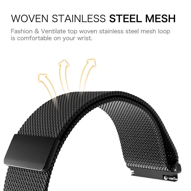 18mm 20mm 22mm Metal Strap For Garmin Vivoactive 3 4 4s 5 6 Band Watch Venu 2 2s 3s SQ Bracelet Venu 4 41mm 45mm Milanese Loo