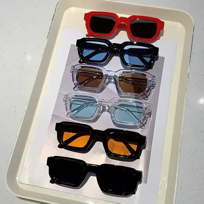 New Men Vintage Rectangle Frame Sunglasses Fashion Retro Sun Glasses Design Glasses UV400 Eyewear Women Goggles