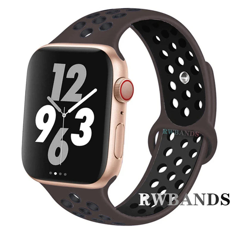 Sport Strap for Apple Watch Band 46mm 44mm 40mm 42-38-41mm 45mm Breathable Bracelet iWatch Series 10 9 8 7 6 SE 5 3 Ultra 2 4