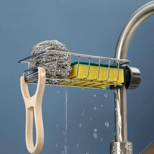 Kitchen Sink Drain Rack Sponge Storage Flexible Faucet Holder Soap Drainer Towel Rack Shelf Organizer Kitchen Accessories
