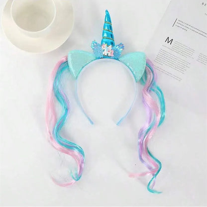 Unicorn Birthday Girl Headband Baby Shower Party Cute Kids Hair Hoop Hairbands Accessories Unicorn Birthday Party Decor Headw