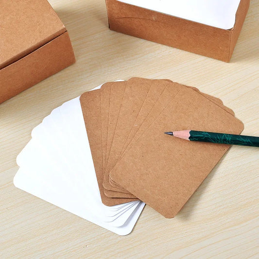 100/50/20PCS Color Kraft Paper Card Retro Double Sided Word Card DIY Postcard Gift Greeting Invitation Card Note Message Card
