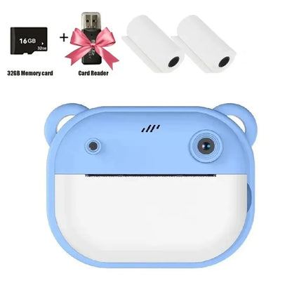 Children Digital Camera Instant Print for Kids Thermal Print Camera Instant Photo Printing Camera Video Toys+32G Memory Card