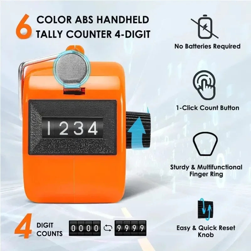 Handheld 4 Digital Tally Counter Mechanical Manual Palm Clicker Number Count Assorted Tally Counter Number Count