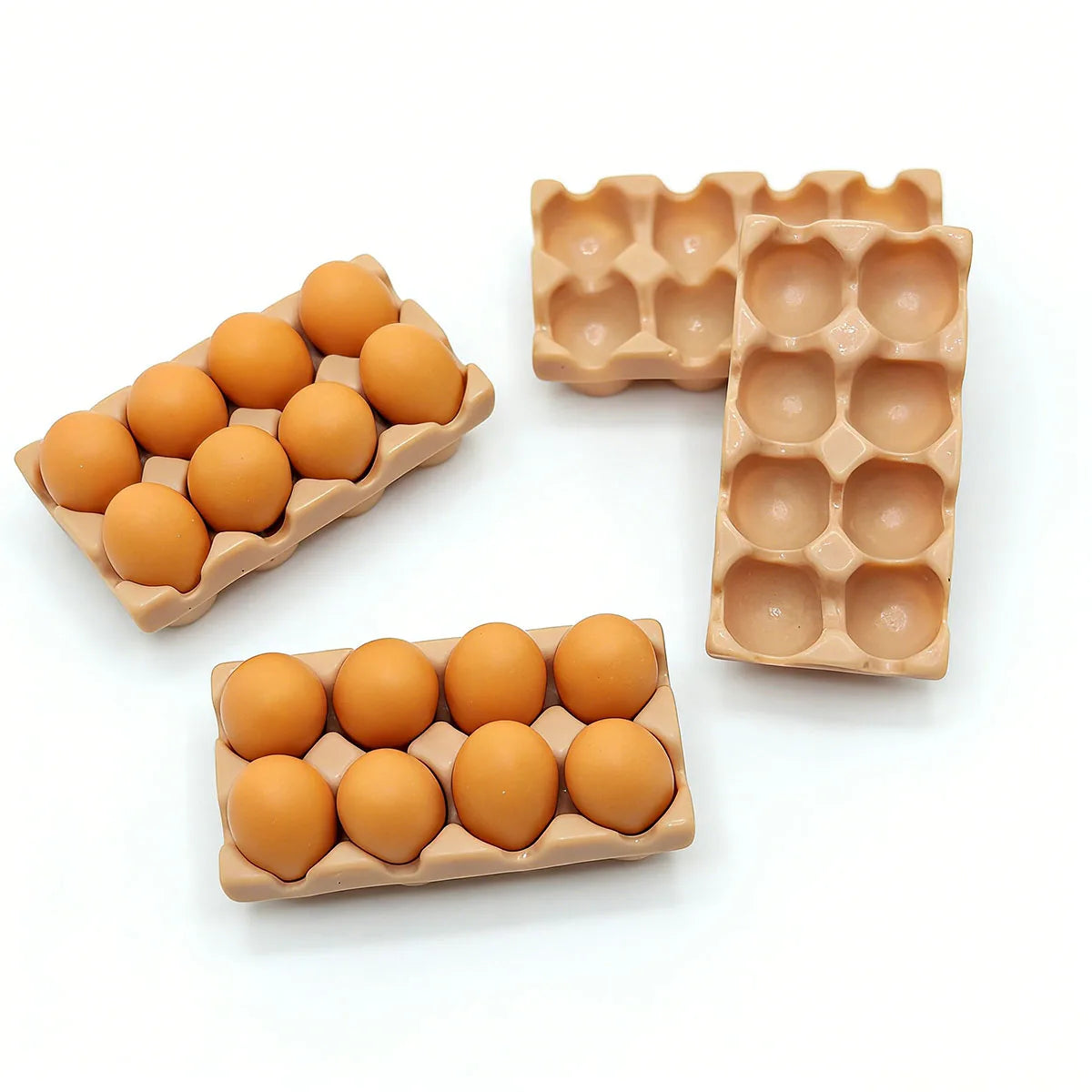 Dollhouse Miniature Resin Egg Tray Mini Food Model DIY Mini Scene Decor Accessories Creative Craft Ornament