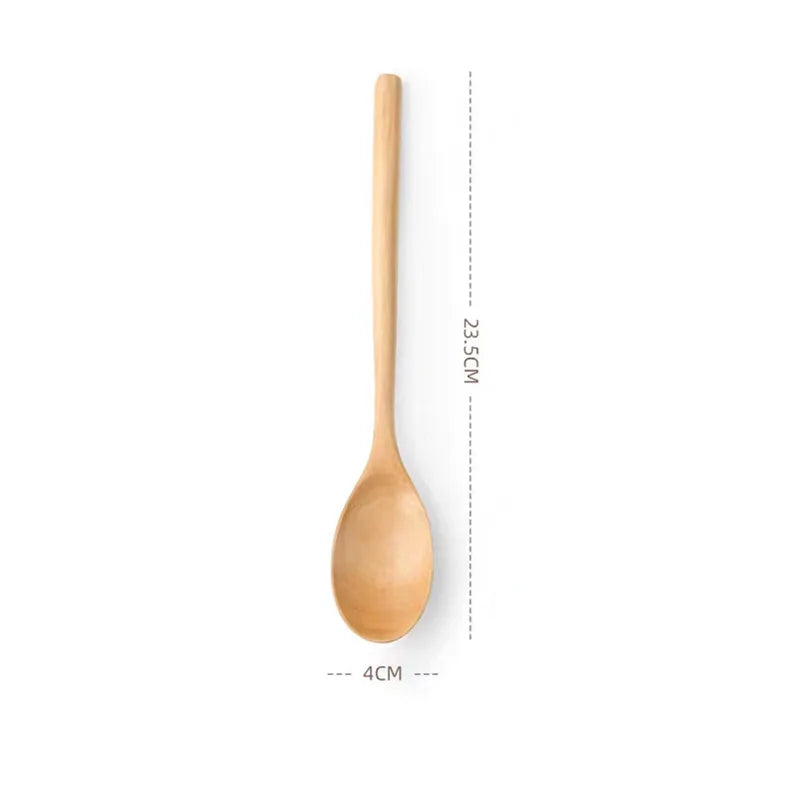 2pcs Wooden Spoon Tableware Kitchen Cooking Utensil Tools Soup Tea Spoon Catering Cooking Tool Coffee Soup Teaspoon Honey Spo